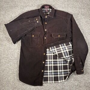 Vintage Lanesboro Mens Corduroy Shacket Jacket Flannel Lined Chore Workwear